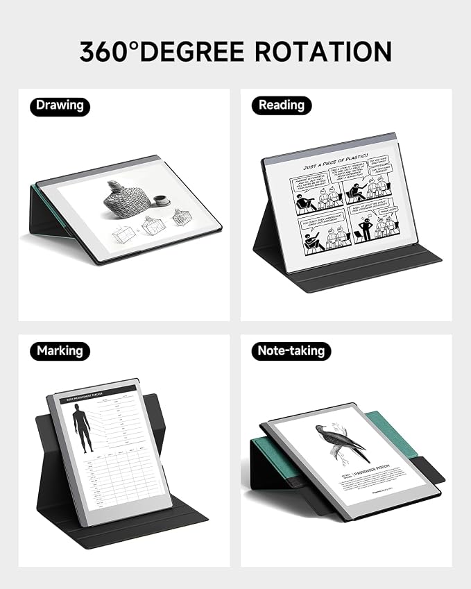 Case for Remarkable 2 Paper Tablet 10.3 2020 Released Fabric Folio Cover with Pen Pocket Stable Stand Design Black &amp Light Cork (Exclusive Templates Provided)