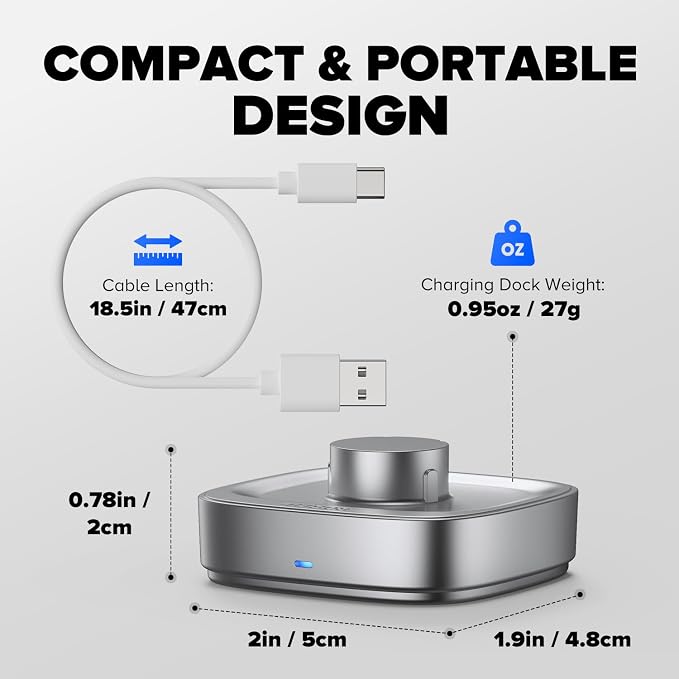 Ring Chager Compatible with Ou-ra Ring4 Fast Charge for Ou-ra Ring Gen 4 of Size 8 Charging Dock with USB-C Cable