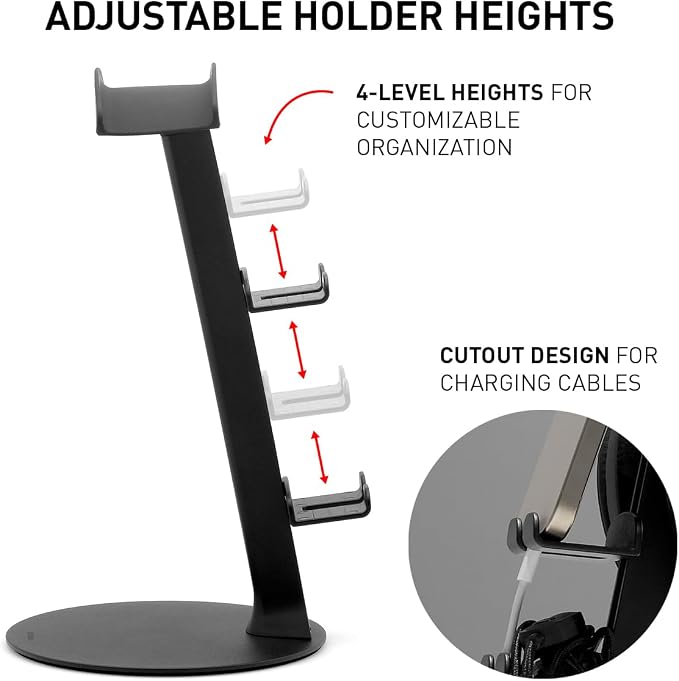 NSMO Hanger Headphone Stand Controller Holder Phone Dock Height Adjustable Hooks Desk Organizer for Headset/Controller/Switch/Phone