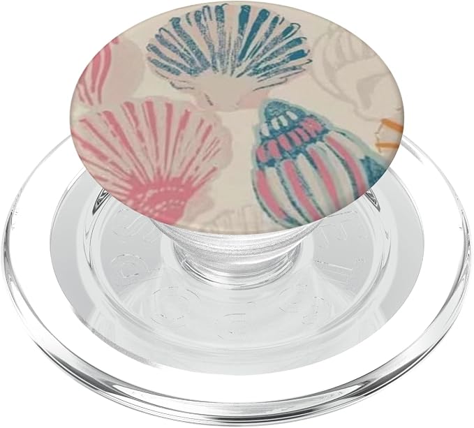 Pink Sea Shell Art PopSockets PopWallet for MagSafe