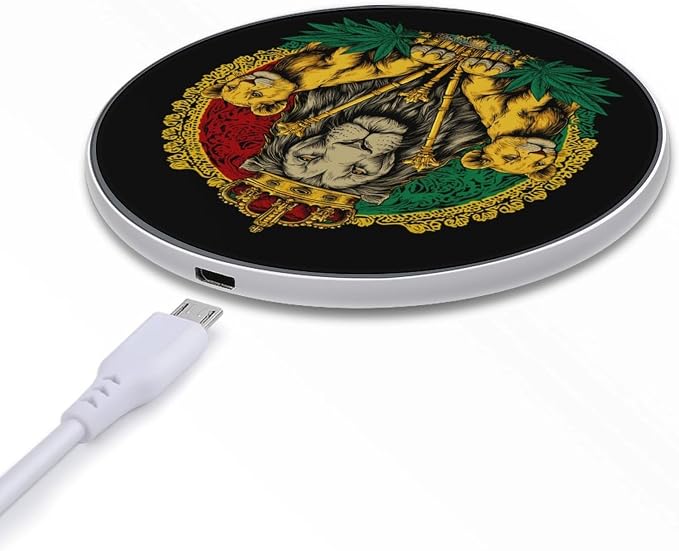 Reggae Lion Weed Wireless Charger Portable Charging Pad | LightweightAll Smartphone