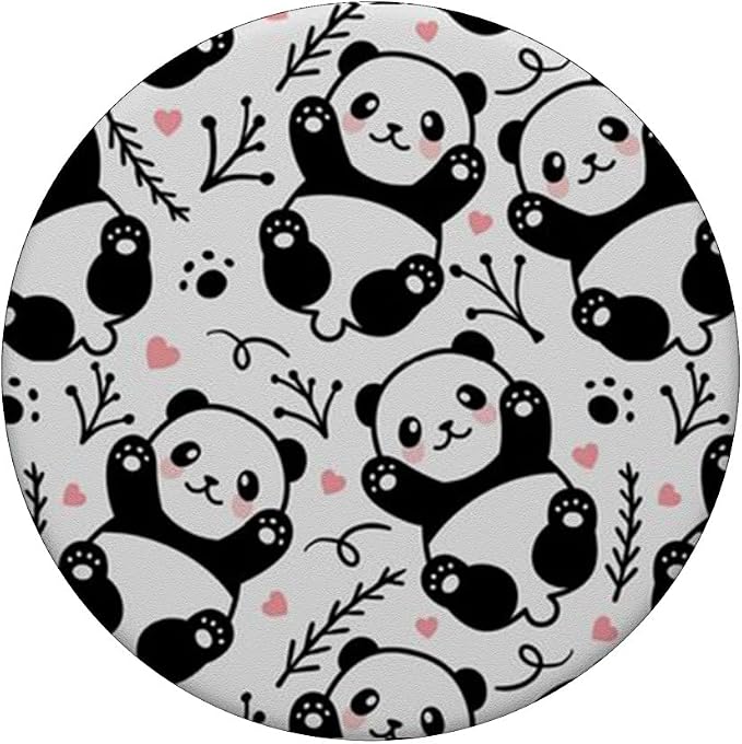 Cute and fun panda design for panda bear Panda monium PopSockets Adhesive PopGrip