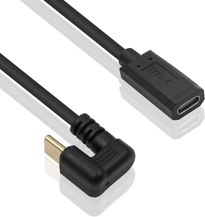 Poyiccot USB Type C Extension Cable 6ft U Shape USB C 10Gbps 60W USB 3.1 Type C Male to Female Cable 180 Degree Type C Extender for Smartphone MacBook