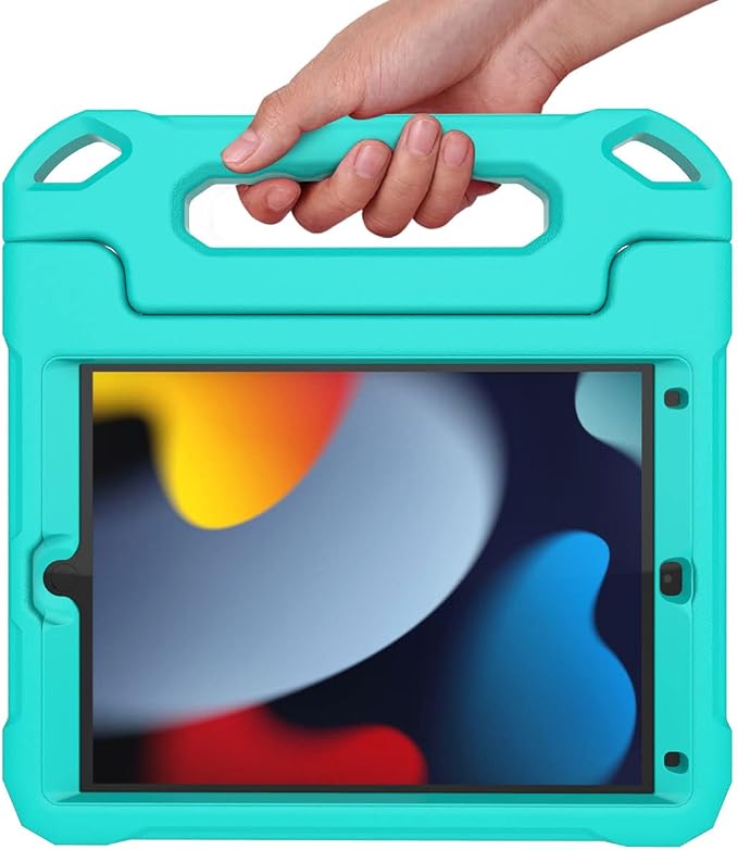 SUPLIK Kids Case for iPad 9th/8th/7th Generation -10.2 inch 2021/2020/2019 Built with Screen Protector Durable Shockproof Handle Stand Case for Apple iPad Gen 9/8/7 Black