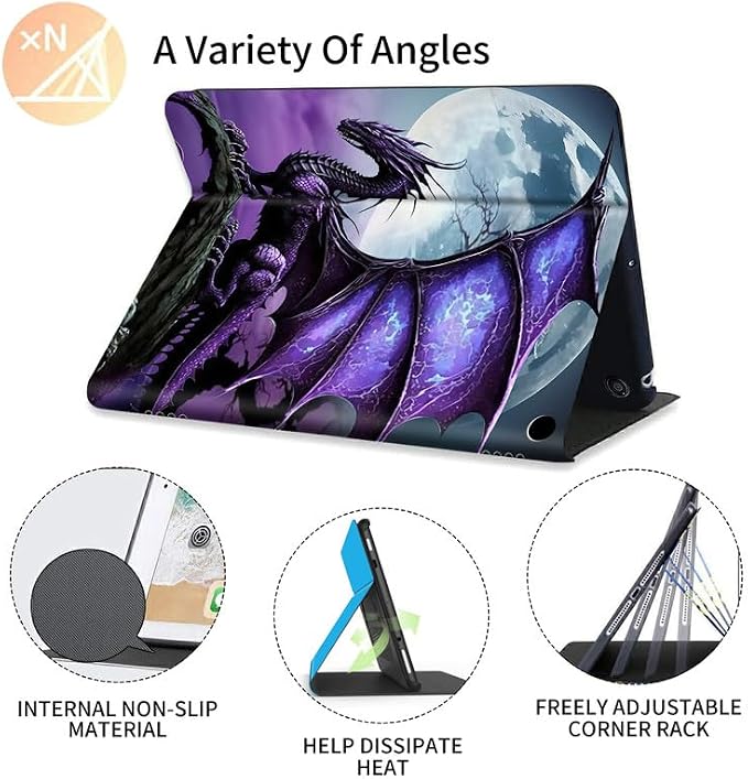 FUYOCWE for Fire HD 10 Tablet Case (13th Generation2023 Release10.1) PU Leather Multi-Angle Folding Stand Smart Flip Cover for Amazon Kindle Fire HD 10 13th Gen-Arcient Dragon