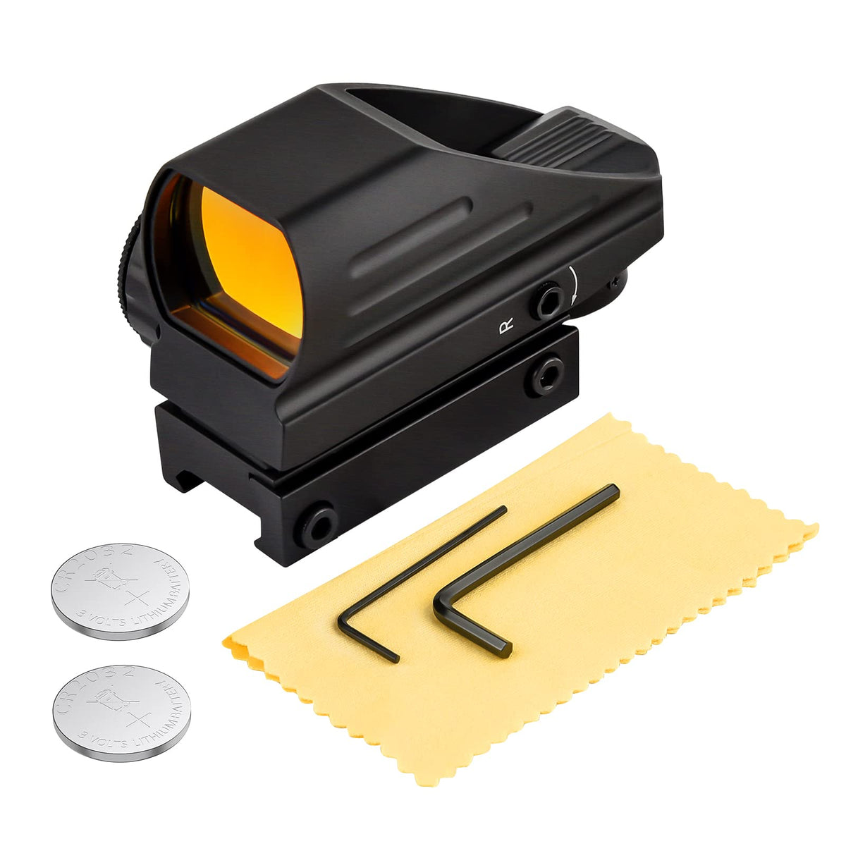 EZshoot Reflex Sight with 4 Reticles Red Dot Sight, Reflex Holographic Optic Scope with 20mm Rail Mount ，Absolute Co-Witness