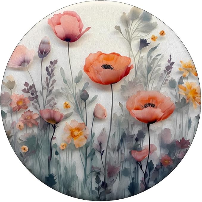 Poppy Flowers Bouquet in Style of Resin Flower PopSockets Adhesive PopGrip