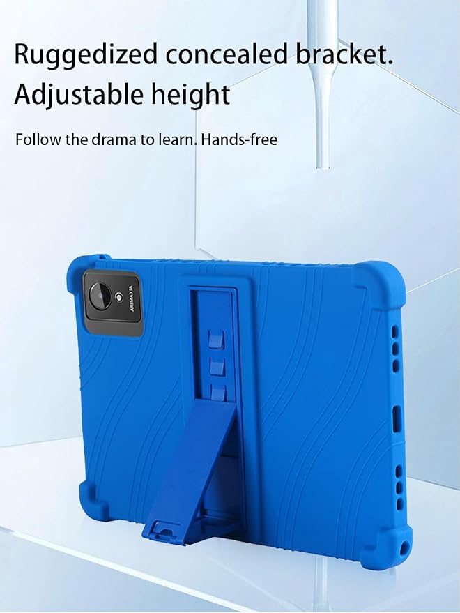 for Aobante K50 Android 15 15 Gaming Tablet10 2.5K Ultra Clear Display Tablet Model CaseSoft Silicone Adjustable Stand Cover Lightweight Kids FriendlyBlack.