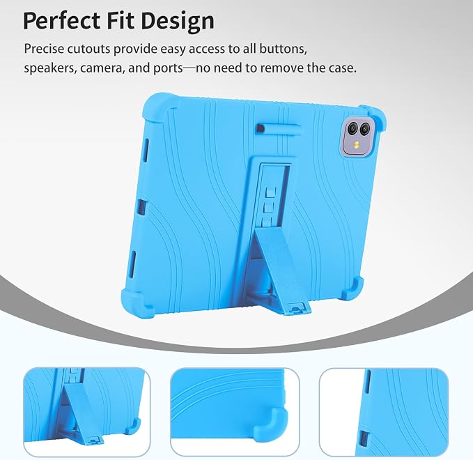 Case for Blackview Link 8 12.7-Inch Tablet – Shockproof Silicone Protective Cover with Kickstand Drop-Resistant Business Style (Black)