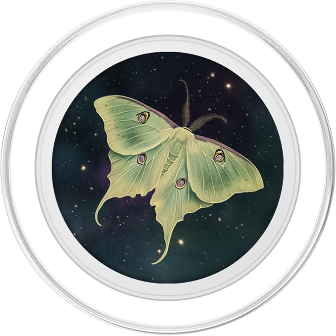 Luna Moth Green Moth Gothic Nature Whimsical Butterfly PopSockets PopWallet for MagSafe