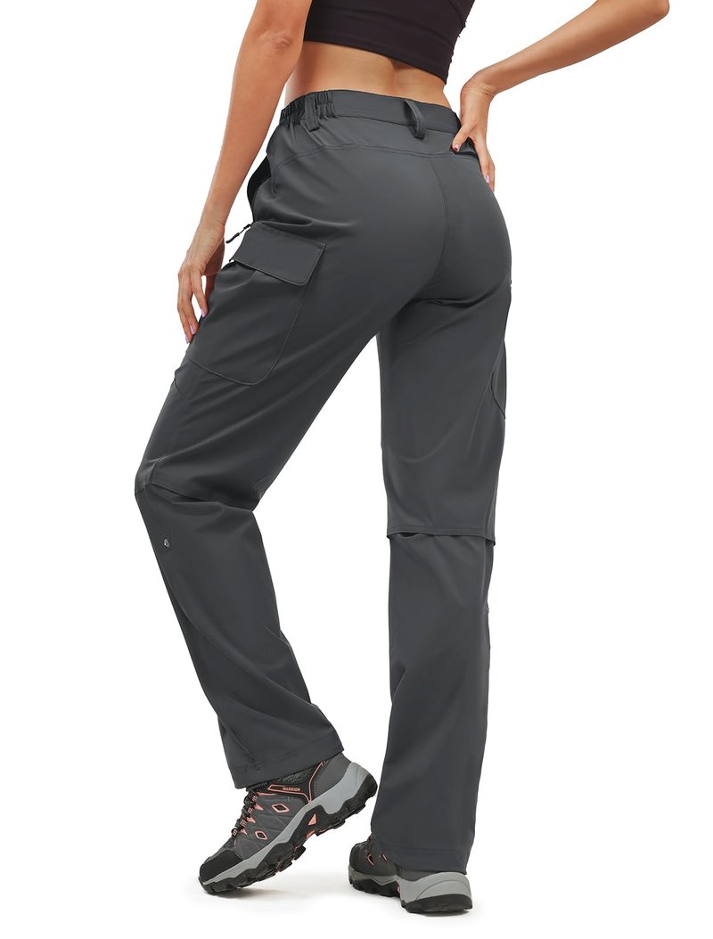 Moosehill Women's-Hiking-Pants-Cargo-Quick-Dry-Stretch-Lightweight Work Outdoor Pants with 5 Deep Pockets(Dark Grey, 12, 31in)
