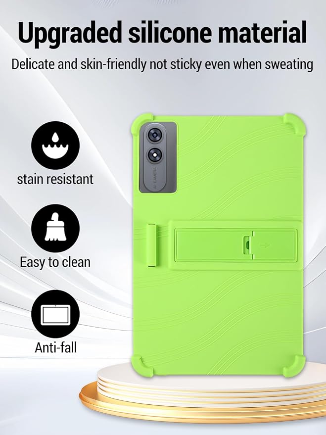 for TABWEE T60 Pro (13.4 Inch) Android 16 Tablet Protective case Shockproof Lightweight Silicone Protective Cover with Stand Child-Friendly Protection Easy to Clean Design Black.