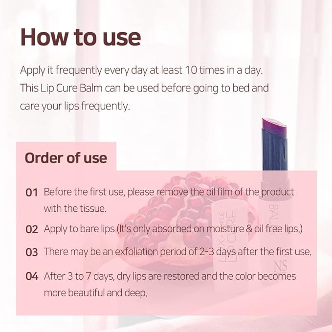 Lux Triple Lip Cure Glossy Balm MUSE (Rose Coral) (0.17oz) 4 million units sold in Korea, Natural Tinted Korean Lip Balm, Petroleum/Paraben Free, Lip Butter,lip balm hydrating