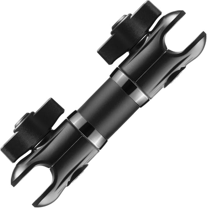 Tackform 10 Long 20mm Ball and Socket Arm DuraLock 20 Series Aluminum Tube Arm | Dual 20mm Sockets and Optional Anti-Theft Knobs | Black