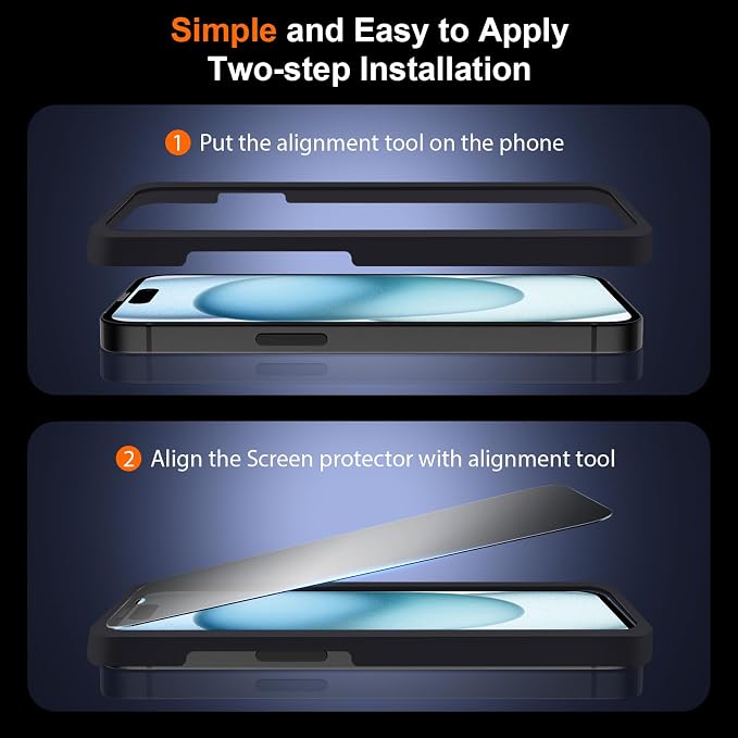 [2 Pack] Matte Privacy Glass Screen Protector Designed for iPhone 11 / iPhone XR Anti-Glare Anti-Fingerprint Install Frame 9H Tempered Glass