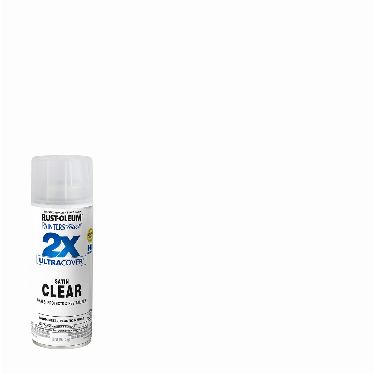 Rust-Oleum 249845 Painter's Touch 2X Ultra Cover Spray Paint, 12 oz, Satin Clear