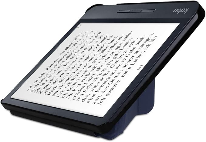 kwmobile Cover for Kobo Libra H2O Case - Slim PU Leather eReader Cover with Stand and auto Sleep funktion - Dark Blue