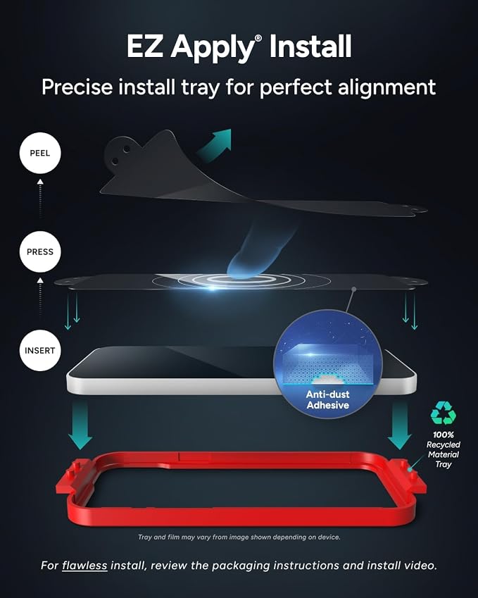 ZAGG - 5 Pack - InvisibleShield Glass XTR4 iPhone 16 / 15 Screen Protector - Blue-Light Filtration 11X Stronger Scratch &amp Smudge-Resistant Surface Anti-Reflective Technology (Ships in bulk pack