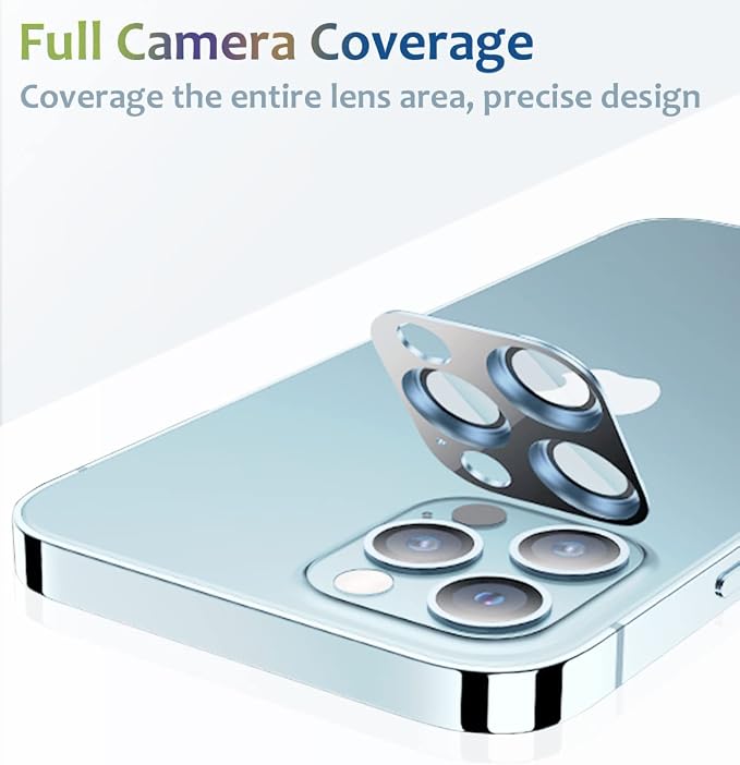 [2 Pack] Compatible for iPhone 13 Pro/iPhone 13 Pro Max Camera Lens Protector Metal Plus Tempered Glass Camera Cover Oneness Design Ultra Clear Anti-Explosion Black+Black