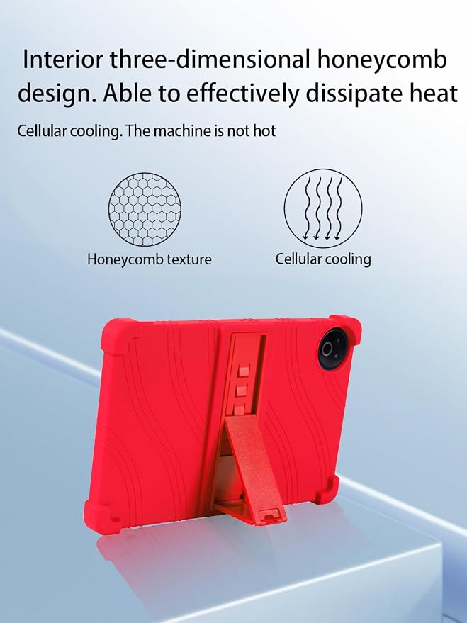 for Evermyth 10 Inch Android 15 OS GMS Certified Tablets CaseUYRUREL Soft Silicone Adjustable Stand Cover Lightweight Kids FriendlyBlack.