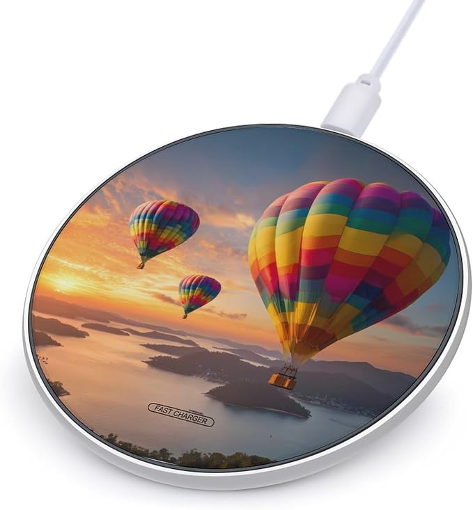 Hot Air Balloons Sky Sea Sunset Wireless Charger Portable Charging Pad | LightweightAll Smartphone