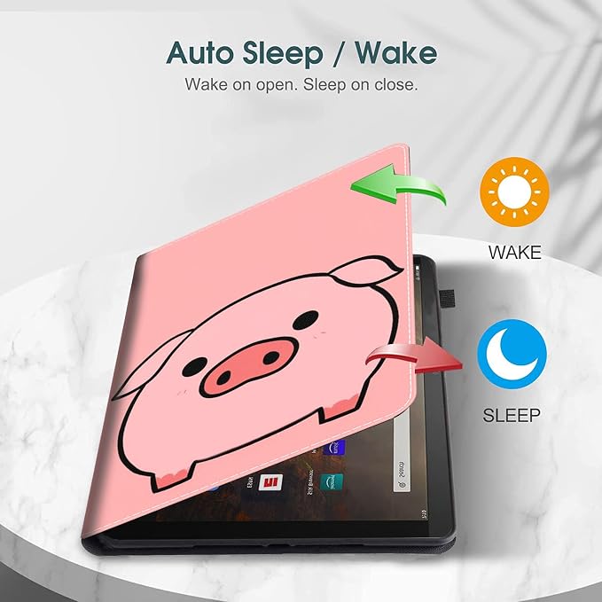 Case for All-New Amazon Fire HD 10 and 10 Plus Tablet (13th/11th Generation 2023/2021 Release) 10.1 Multi-Angle Smart Stand Cover Auto Sleep/Wake Skull and Fire