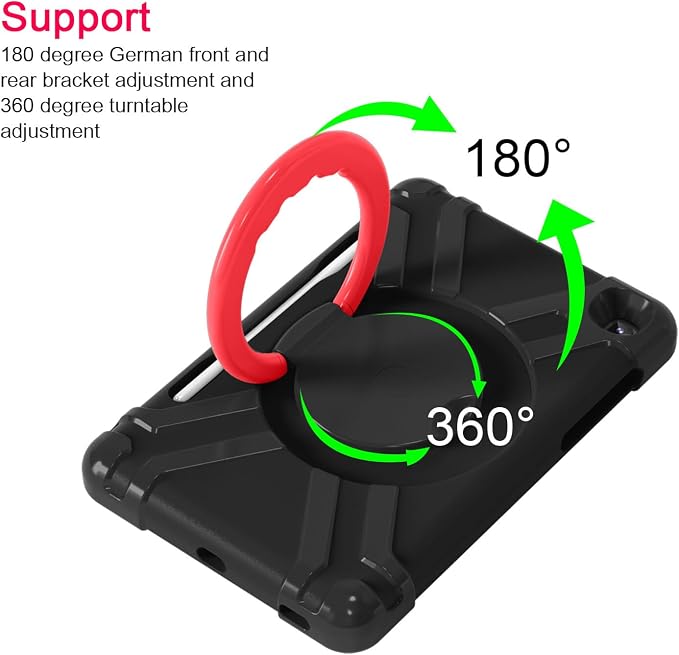 AKABEILA Compatible with Amazon Fire HD 8 2020/2022 Tablet Case，Rugged Kids Case with Stand Lightweight Shockproof Kids Friendly Tablet Cover Black
