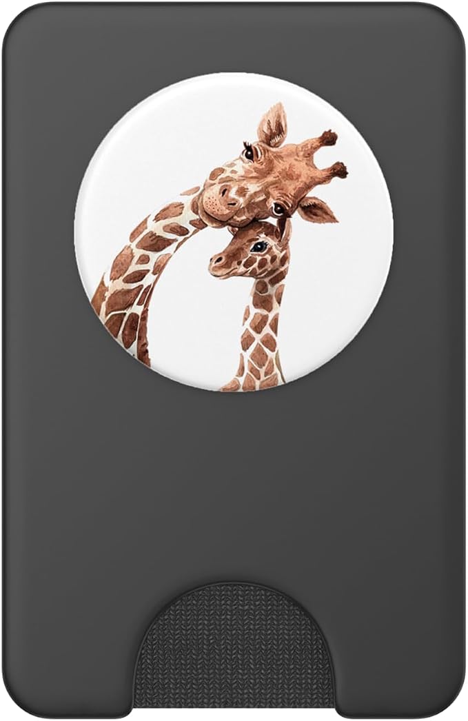 Giraffe Mom Daughter Love Watercolor Africa Cute PopSockets Adhesive PopGrip