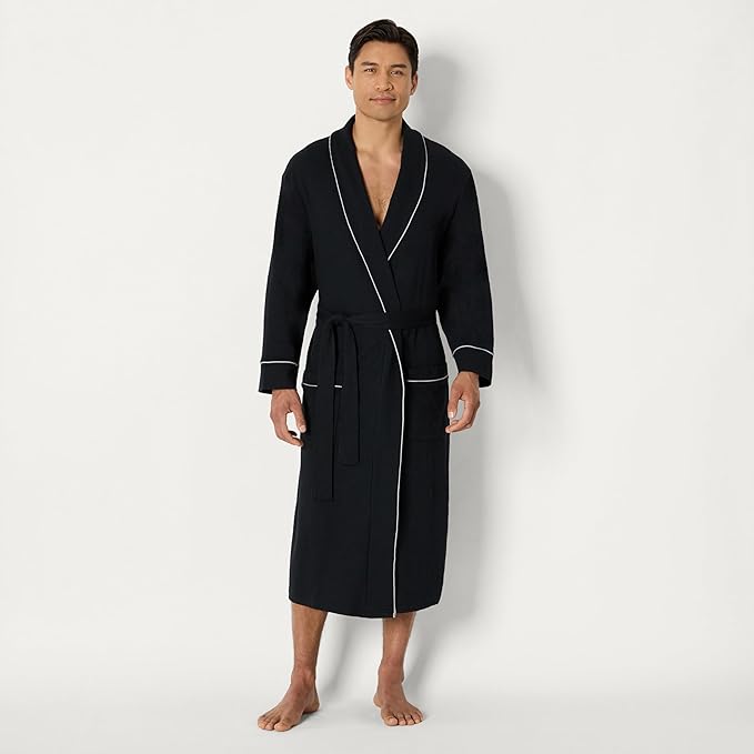 Amazon Essentials Men's Lightweight Waffle Bathrobe (Available in Big & Tall)