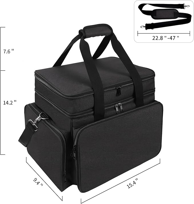 TUSIASC Baking Supplies Storage Bag for Bakers/Pastry Chefs, Cake Decorating Tool Caddy,Suitable for Cake Decorating,Baking Pan,Baking Mat,Muffin Liners,Black
