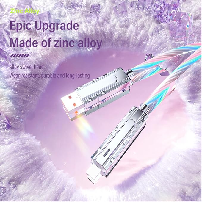 IHAO Multi Ports Charger Cable 3 Combinations in One Cable USB A to USB C/Micro USB PD Fast Charging Cord Lighted Up LED Flowing Compatible with Almost All Kinds of Electric Device-39Inches Blue