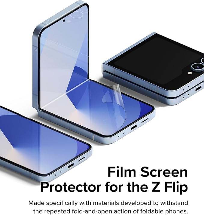 Ringke Dual Easy Film [4-Layer Protection] Compatible with Samsung Galaxy Z Flip 6 Screen Protector Self Healing Repair Coating Full Coverage Screen Protector with Installation Tool - 2 Pack