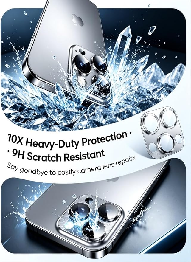 [2 Pack] Compatible for iPhone 13 Pro/iPhone 13 Pro Max Camera Lens Protector Metal Plus Tempered Glass Camera Cover Oneness Design Ultra Clear Anti-Explosion Black+Black