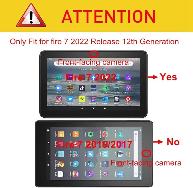 Folio Case Cover for 7-Inch Fire 7 Tablet (12th Generation 2022 Release) Not Fit for Previous 7th/9th Genration (Blugaxy)