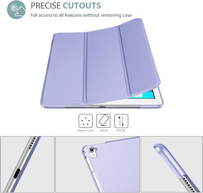ProCase Smart Case for iPad Pro 9.7 Inch 2016 -Black | Ultra Slim Lightweight Stand Shell with Translucent Frosted Back Cover for iPad Pro 9.7”(A1673 A1674 A1675)