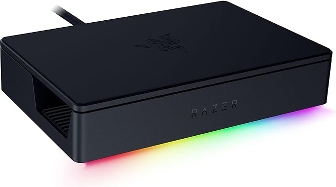 Razer Handheld Dock Chroma: Charging Hub & Expand Connectivity for Mobile Gaming & Tablets - iPhone 16, Steam Deck, ROG Ally, Switch & More - USB C, USB A (3), HDMI, GbE - 100W Power Passthrough