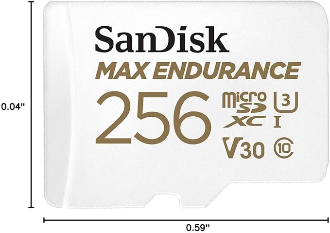 SanDisk 256GB MAX Endurance microSDXC Card with Adapter for Home Security Cameras and Dash cams - C10, U3, V30, 4K UHD, Micro SD Card - SDSQQVR-256G-GN6IA