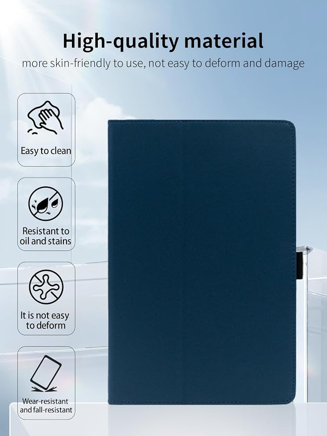 Case for FEONAL Android 14 Tablet 11 inch Tablets11 inch TabletUYRUREL Leather Slim Folding Stand Cover with Hand Strap Magnet for Men Women Full ProtectionBlack.
