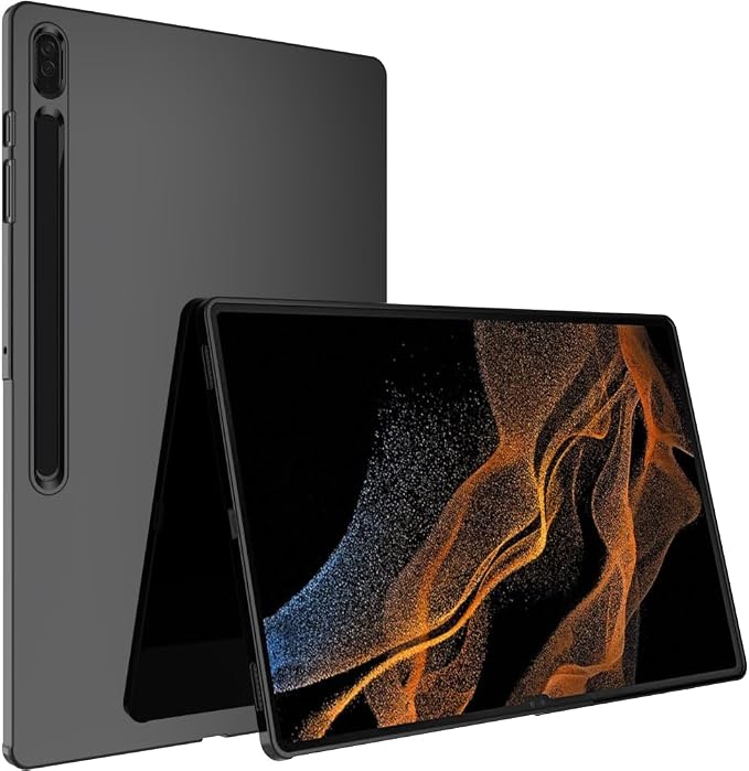 Case for 14.6 Inch Samsung Galaxy Tab S10 Ultra (2024) / Galaxy Tab S9 Ultra (2023) / Galaxy S8 Ultra (2022) [Lightweight + Protective] Shockproof Soft Ultra Slim Cover Black