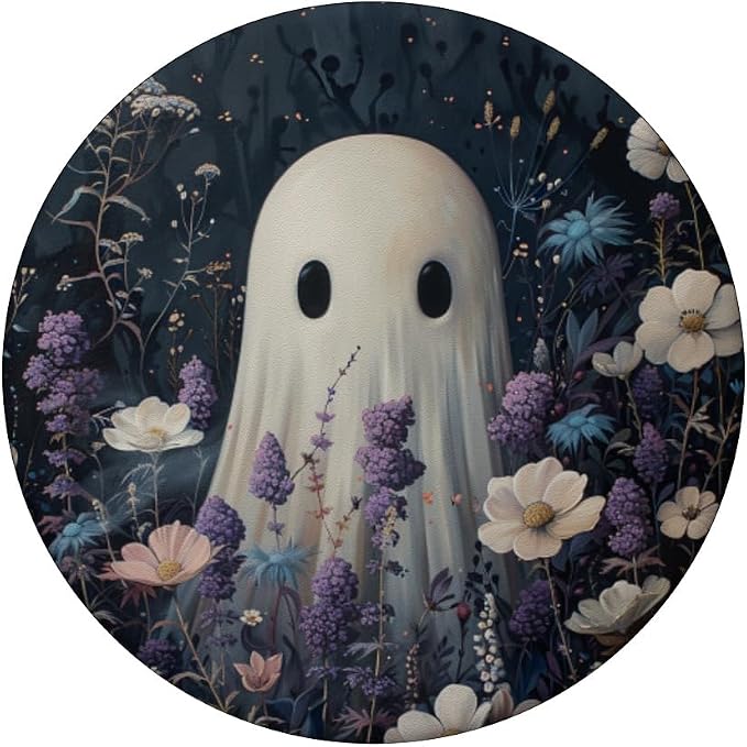 Spooky Ghost Floral Purple Wildflower PopSockets Adhesive PopGrip