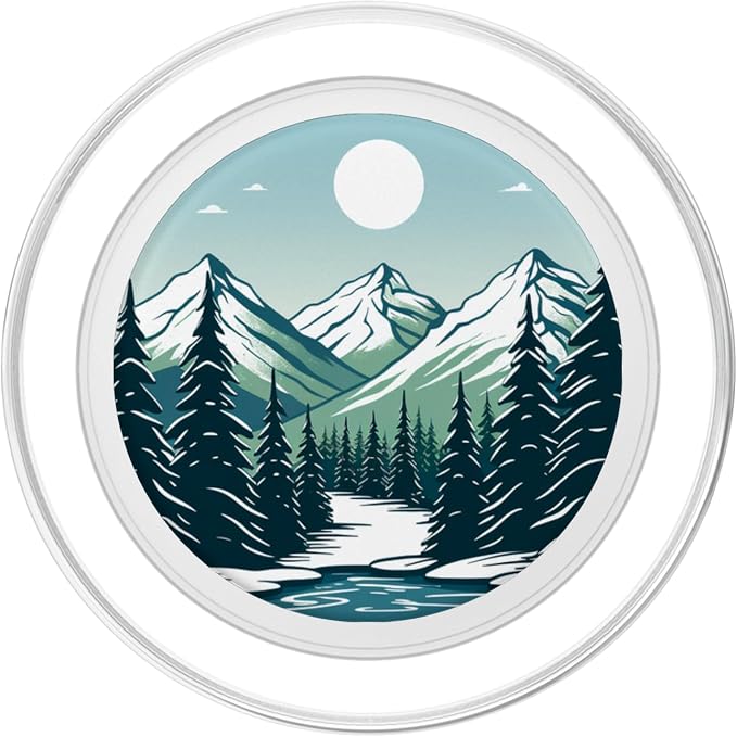 Pine Tree Mountain Scene PopSockets PopGrip for MagSafe