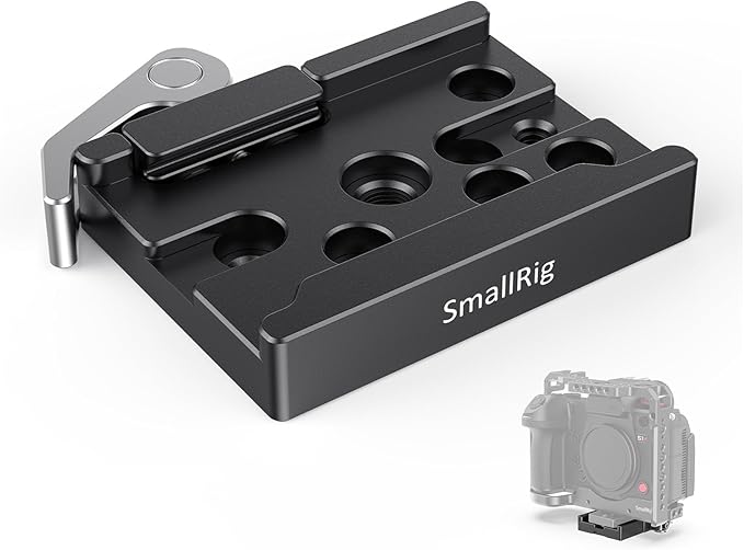 SmallRig Quick Release Mount Plate for Arca-Type, Baseplate Clamp with 1/4''-20 Threaded, 3/8''-16 Threaded and Lever - 2143B