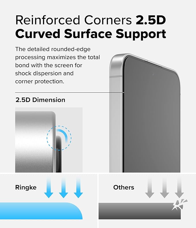 Ringke for Samsung Galaxy A35 5G Screen Protector [Easy Slide 2 Pack] | Easy Installation with Alignment Tool Case Friendly Premium 9H Hardness Tempered Glass