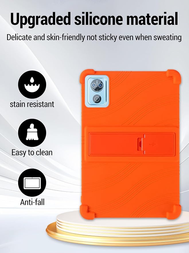 for DEERTiME E15 10 inch Android 15 Tablets Protective caseShockproof Lightweight Silicone Protective Cover with StandChild-Friendly ProtectionEasy to Clean DesignBlack
