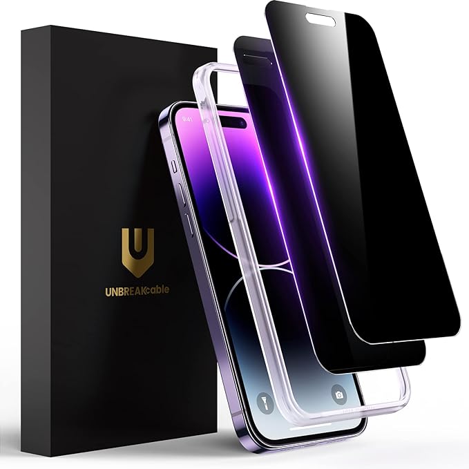 UNBREAKcable 2 Pack Privacy Screen Protector for iPhone 11 Pro Max/Xs Max Shatterproof Tempered Glass [True 28°Anti Spy] [9H Hardness] [Easy Installation] Protector for Apple 6.5