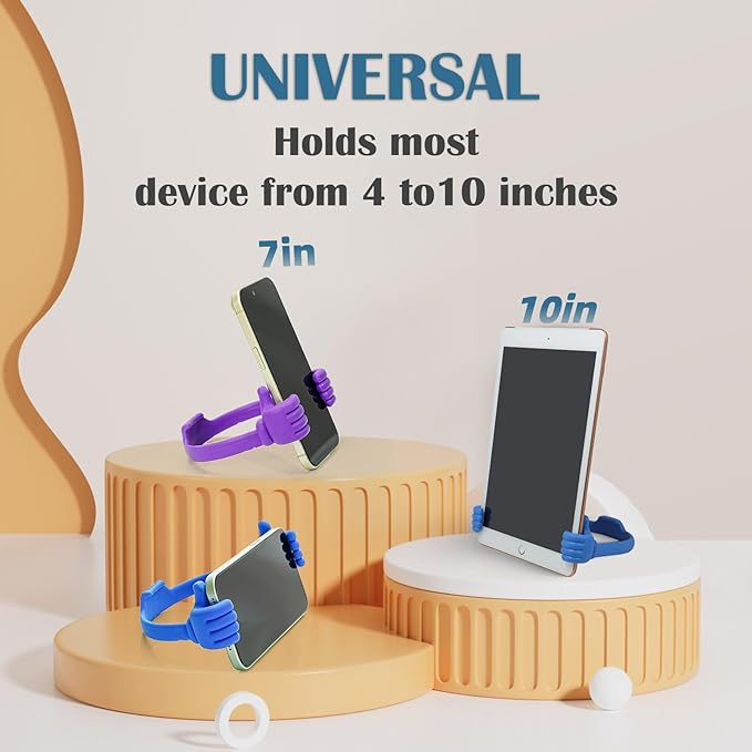 Honsky Cell Phone Tablet Stands (Pack of 5) Thumbs-up Cellphone Holder Tablet Display Stand Mobile Smartphone Mount Cradle for Desk Desktop - Universal Multi-Angle Cute Black