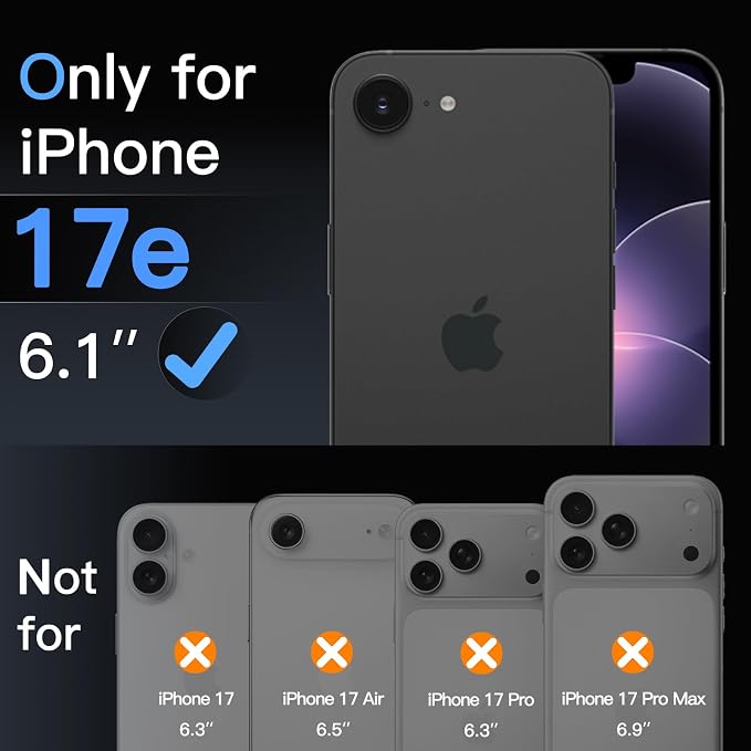 JETech Infinity AR Screen Protector for iPhone 17 Pro AR Anti-Reflective Coating 9H+ 3D Full Coverage Tempered Glass Military-Grade Shatterproof Smudge-Resistant Easy Install 1-Pack