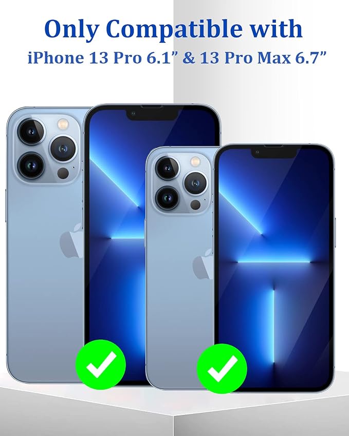 [2 Pack] Compatible for iPhone 13 Pro/iPhone 13 Pro Max Camera Lens Protector Metal Plus Tempered Glass Camera Cover Oneness Design Ultra Clear Anti-Explosion Black+Black