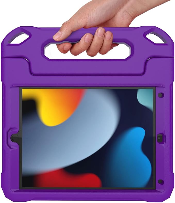 SUPLIK Kids Case for iPad 9th/8th/7th Generation -10.2 inch 2021/2020/2019 Built with Screen Protector Durable Shockproof Handle Stand Case for Apple iPad Gen 9/8/7 Black