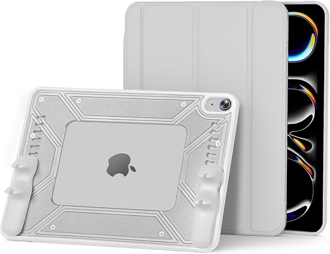 Gaming Case for iPad Air 11-inch M4/ M3/ M2 (2026/2025/2024) iPad Air 5th/ 4th Gen (2022/2020) 10.9 Inch Detachable Panel &amp Grip Auto Sleep/Wake Hollowed-Out Design (Black)